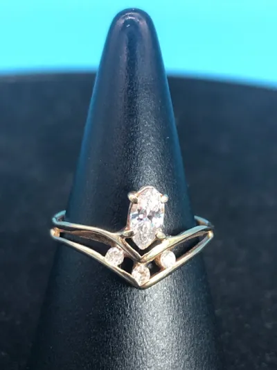 Lady's Diamond Cluster Ring 4 Diamonds .55 Carat T.W. 14K Yellow Gold 1.4dwt