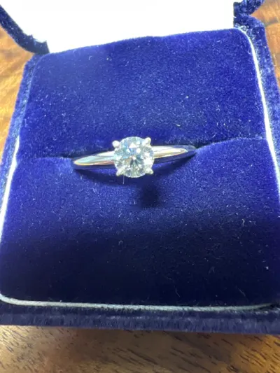 Lady's Diamond Engagement Ring .40 CT 14K White Gold 1.5dwt Size 7.