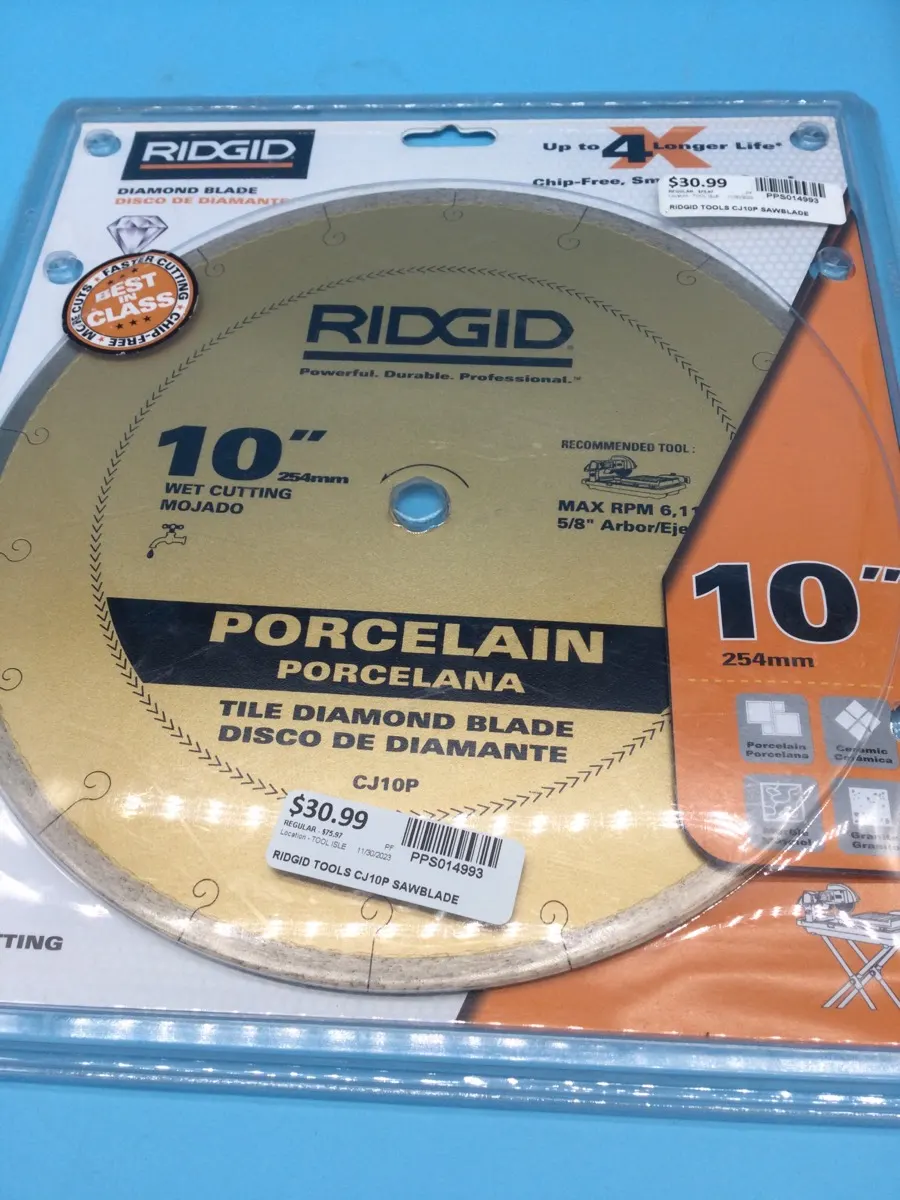 Ridgid CJ10P 10" Porcelain Tile Diamond Blade