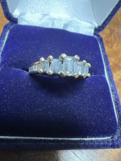 Lady's Diamond Cluster Ring 15 Diamonds 1.30 Carat T.W. 14K White Go