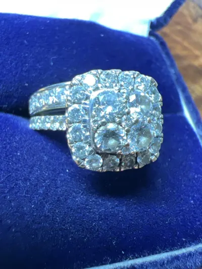 Lady's Diamond Wedding Set 53 Diamonds 2.45 Carat T.W. 14K White Gol