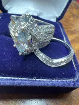 Lady's Diamond Cluster Ring 60 Diamonds 2.57 Carat T.W. 14K White Go photo 2