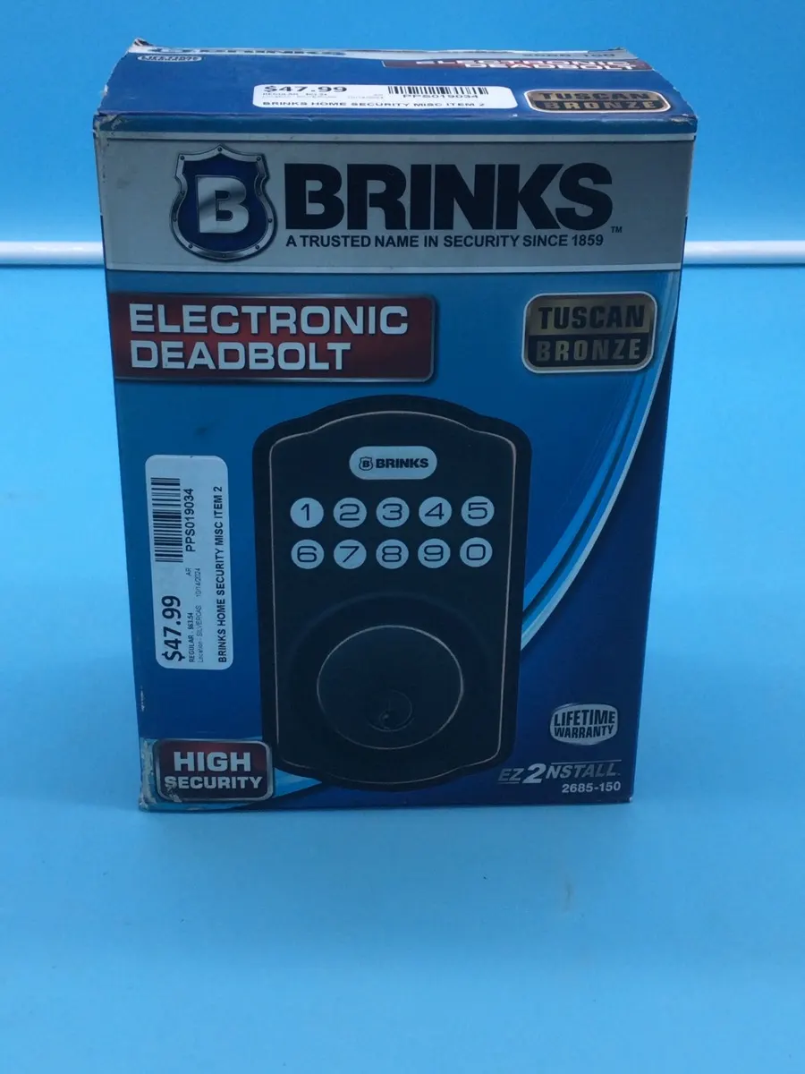Brinks Electronic Deadbolt Home Security System Model 2685-150