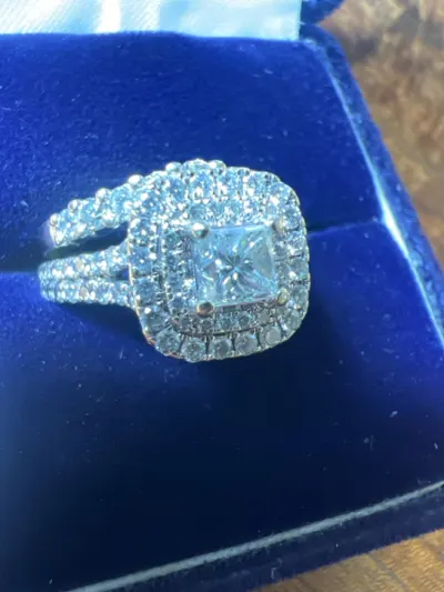 Lady's Diamond Wedding Set 128 Diamonds 2.22 Carat T.W. 14K White Go
