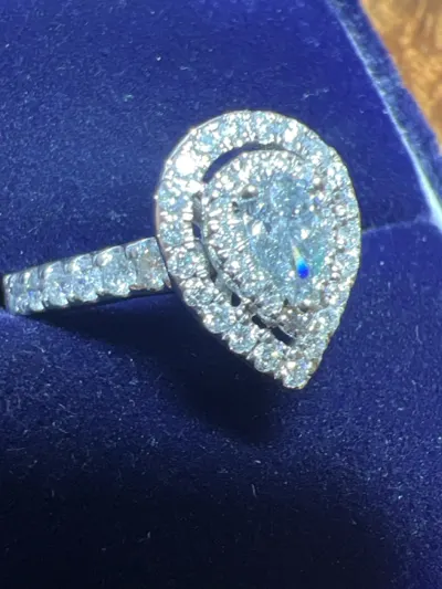 Lady's Diamond Cluster Ring 49 Diamonds 1.43 Carat T.W. 14K White Go