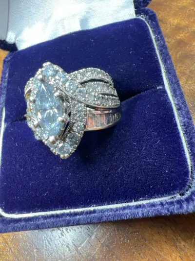 Lady's Diamond Cluster Ring 60 Diamonds 2.57 Carat T.W. 14K White Go