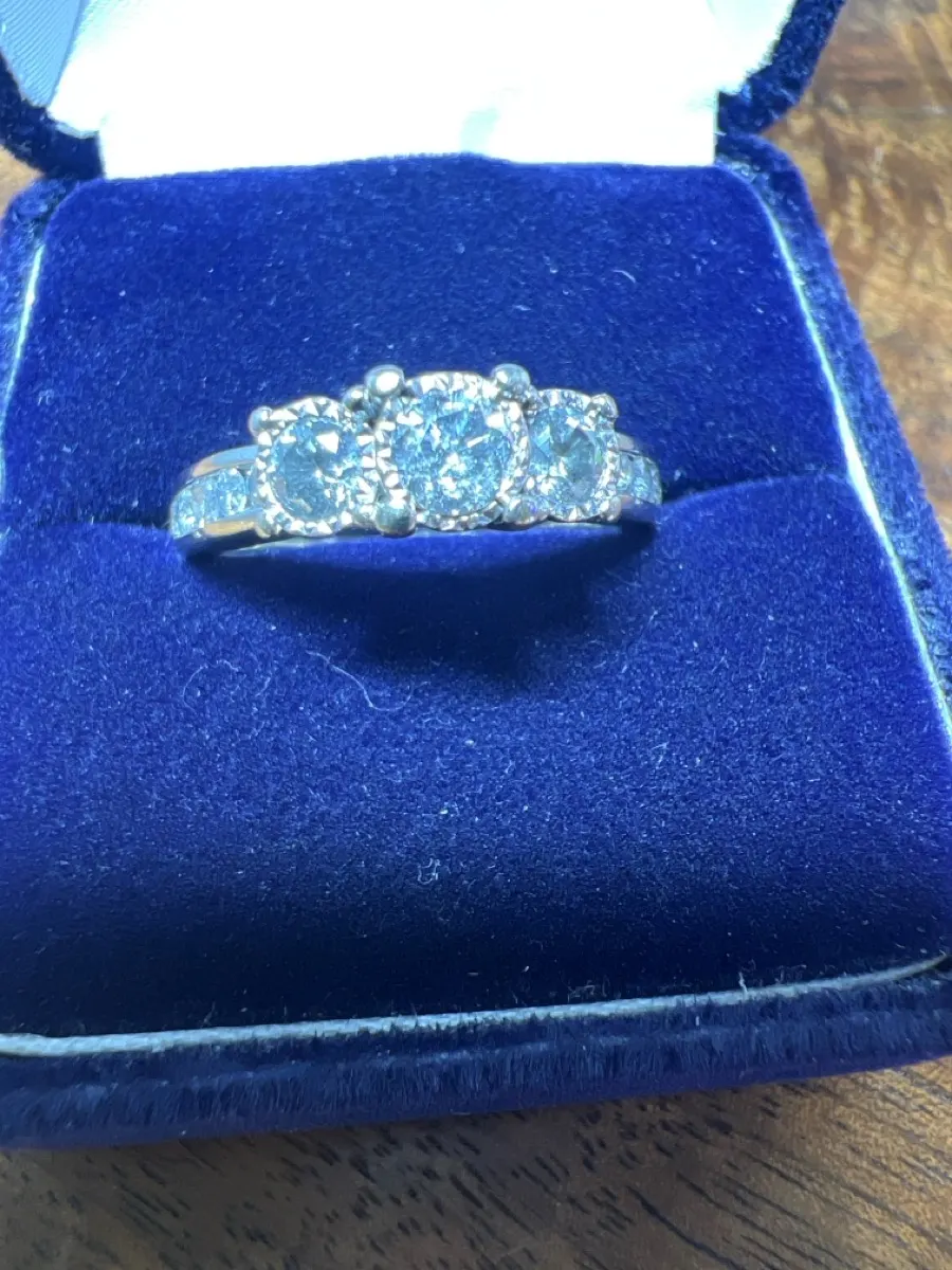 Lady's Ring 13 Diamonds .79 Carat T.W. 10K White Gold