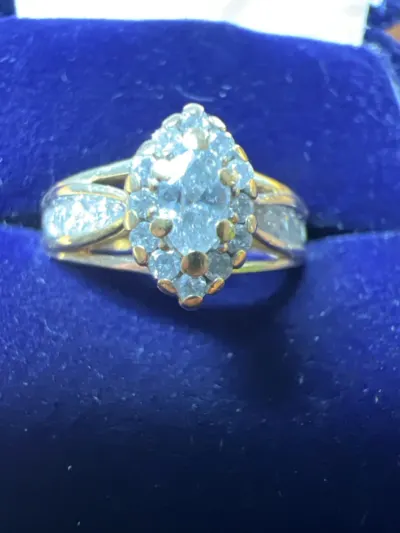Lady's Diamond Engagement Ring 23 Diamonds .67 Carat T.W. 14K Yellow