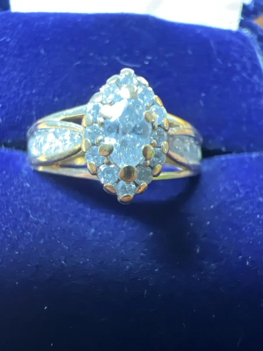 Lady's Diamond Engagement Ring 23 Diamonds .67 Carat T.W. 14K Yellow