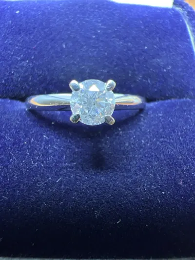 Lady's Diamond Solitaire Ring .40 CT 10K White Gold 1.3dwt Size 7.5
