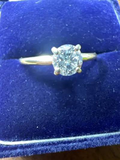 Lady's Diamond Solitaire Ring .65 CT 14K Yellow Gold 1.3dwt Size 12