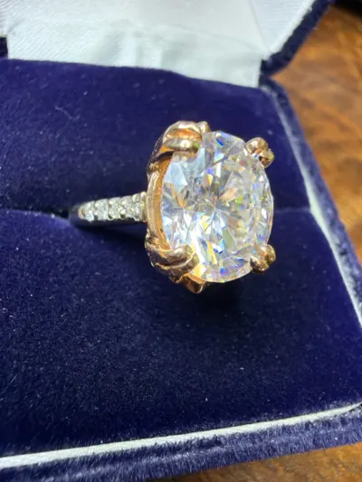 Lady's Stone & Diamond Ring 38 Diamonds .76 Carat T.W. &1 Synthetic