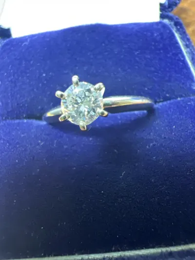 Lady's Diamond Engagement Ring .50 CT 14K White Gold 1.8dwt Size 7.