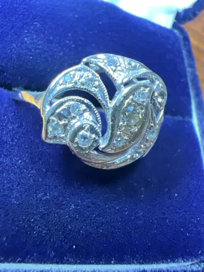 Gent's Diamond Solitaire Ring 17 Diamonds .23 Carat T.W. 14K White G