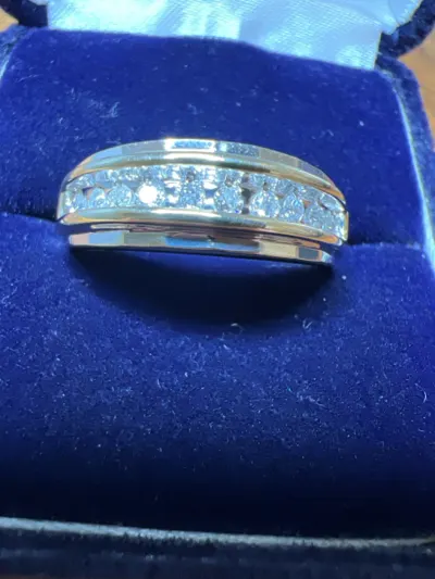 Gent's Diamond Fashion Ring 10 Diamonds .20 Carat T.W. 14K 2 Tone Go