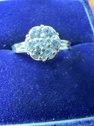 Lady's Diamond Cluster Ring 7 Diamonds .21 Carat T.W. 14K White Gold