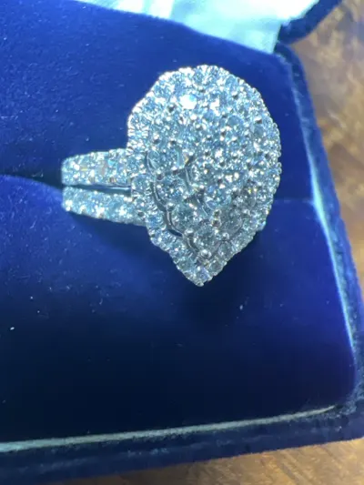 Lady's Diamond Wedding Set 72 Diamonds 2.08 Carat T.W. 10K White Gol