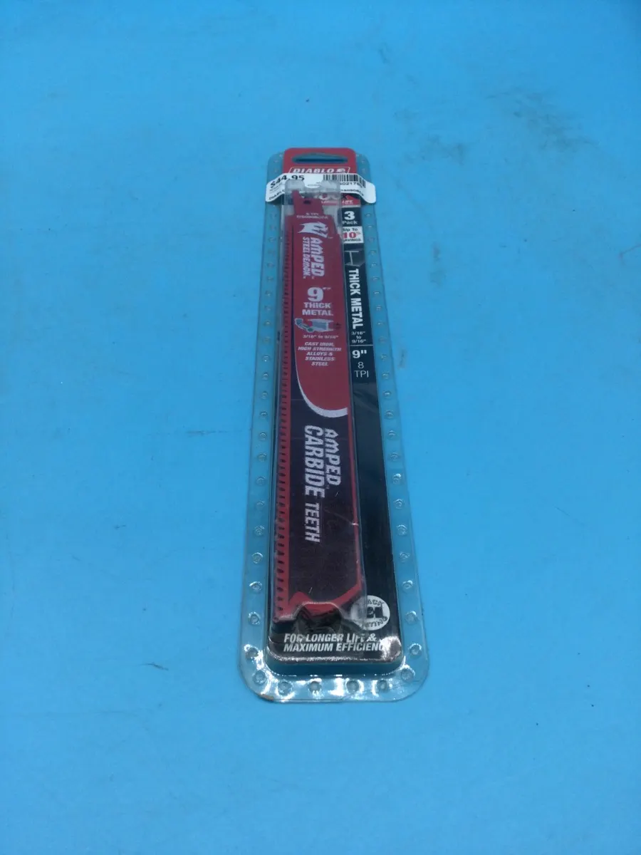 Diablo Amped Steel Demon 9" Thick Metal Recipsaw Blades DS0908CF Drill Bit Set