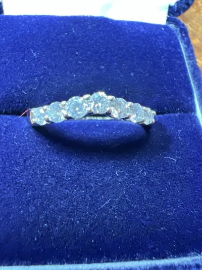 Lady's Diamond Engagement Ring 7 Diamonds .42 Carat T.W. 14K White Gold