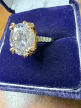 Lady's Stone & Diamond Ring 38 Diamonds .76 Carat T.W. &1 Synthetic photo 2