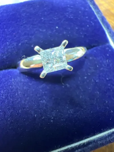 Lady's Diamond Engagement Ring .50 CT 14K White Gold 1.8dwt Size 8.