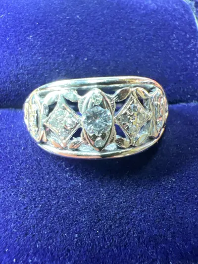 Gent's Diamond Fashion Ring 15 Diamonds .21 Carat T.W. 14K White Gol