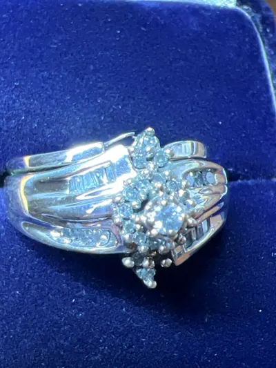 Lady's Diamond Wedding Set 32 Diamonds .38 Carat T.W. 10K White Gold