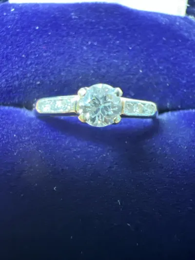 Lady's Diamond Solitaire Ring 7 Diamonds .31 Carat T.W. 14K Yellow Gold