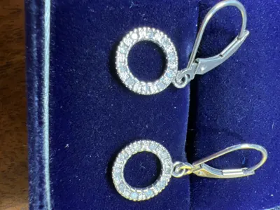 Gold-Diamond Earrings 20 Diamonds .20 Carat T.W. 10K White Gold 0.7D