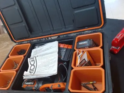 Ridgid R8701/R8723 18V Drill & Impact Driver Set, 2 Batteries, Charger & Case
