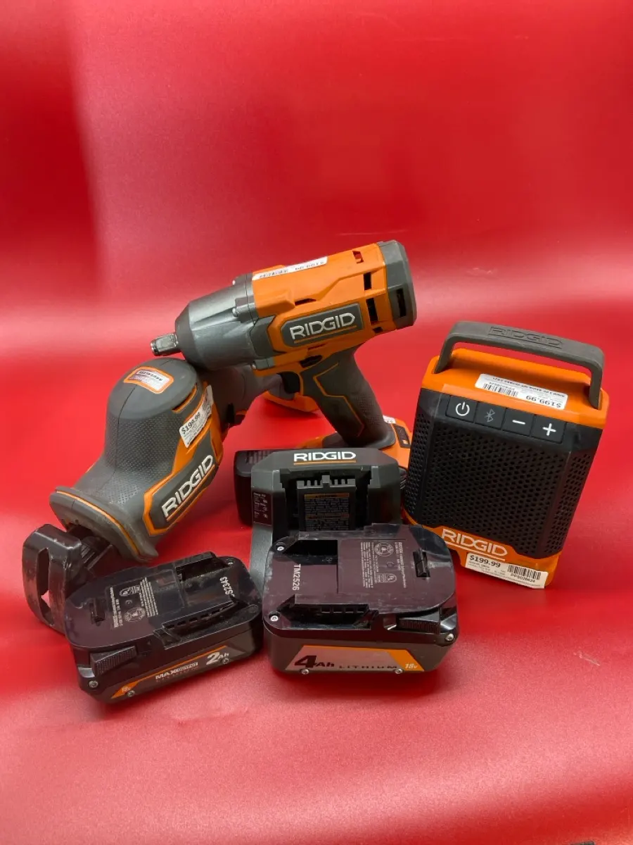 Rigid 3 Pc Saw& Imp Impact Wrench with 2B&C