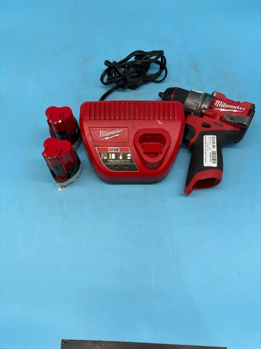 Milwaukee 3404-20 M12 Fuel Hammer Drill with 2 Batteries & Charger