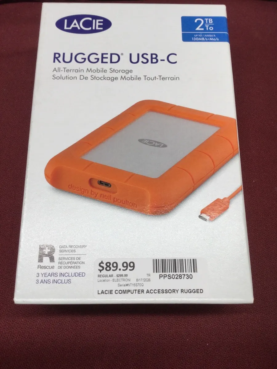 Lacie Rugged Usbc 2TB Portable