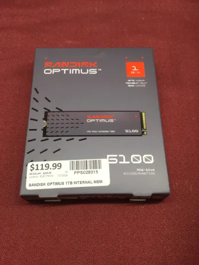 Sandisk Optimus 1TB Internal Mem SDSP51100TAN Computer Component