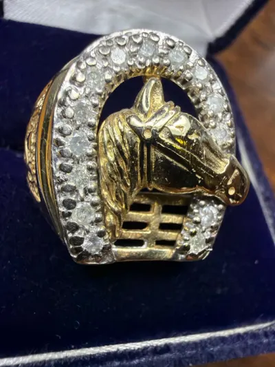 Gent's Diamond Fashion Ring 14 Diamonds .42 Carat T.W. 14K Yellow Go
