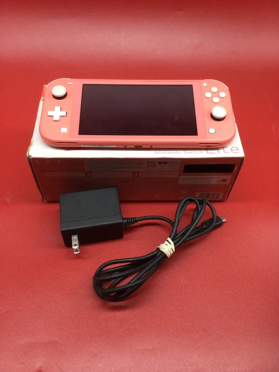 Lite Coral Nintendo Switch Handheld with Charger